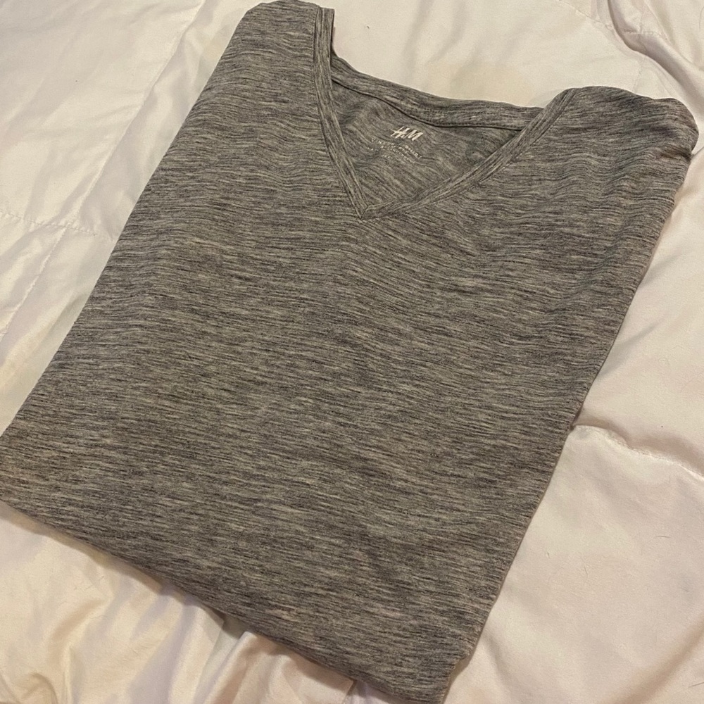Grey V Neck T shirt